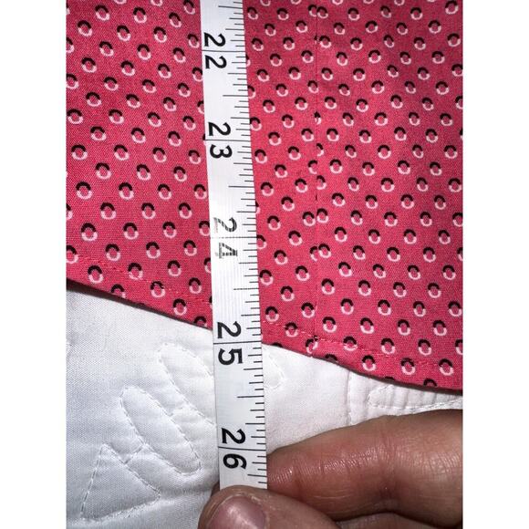 Talbots Women's Pink Geometric Design Button 3/4 Sleeve Size 10 Wrinkle Resist - Picture 8 of 9